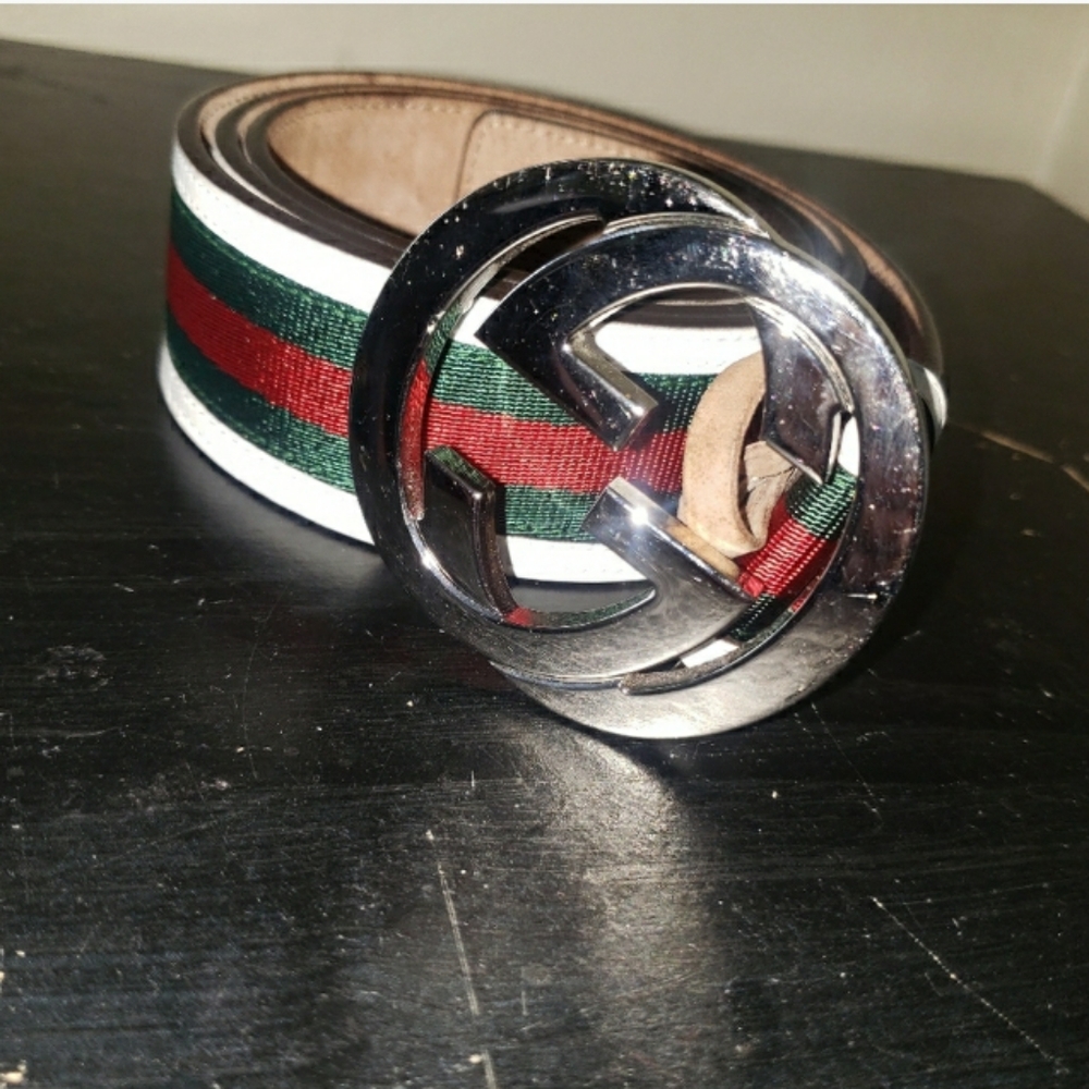 Gucci Belt White/Green/Red